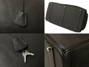 HERMES エルメス バーキン50 ハンドバッグ グラファイト シルバー金具 トリヨンクレマンス □H刻印 美品 中古 59378
