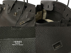 HERMES エルメス バーキン50 ハンドバッグ グラファイト シルバー金具 トリヨンクレマンス □H刻印 美品 中古 59378