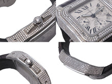 Load image into Gallery viewer, カルティエ CARTIER W20090X8 サントス100 XL アフターダイヤモンド クロノグラフ デイト 自動巻き 美品 中古 59386