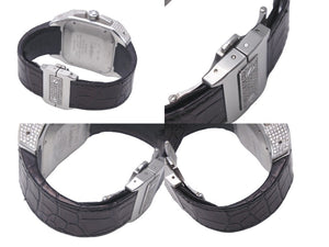 カルティエ CARTIER W20090X8 サントス100 XL アフターダイヤモンド クロノグラフ デイト 自動巻き 美品 中古 59386