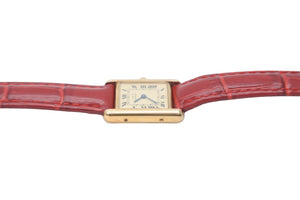 Cartier カルティエ マストタンク ヴェルメイユ SM 腕時計 社外尾錠 クォーツ シルバー925 ゴールド加工 美品 中古 59388