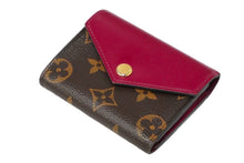 Load image into Gallery viewer, LOUIS VUITTON ルイヴィトン カードケース M62932 ポルトフォイユゾエ ブラウン レッド モノグラム レザー 良品 中古 59393