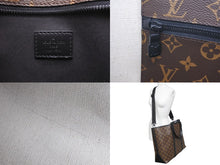 Load image into Gallery viewer, LOUIS VUITTON ルイヴィトン M45733 ウィークエンド トート GM ブラウン レザー モノグラムマカサー ブラック金具 美品 中古 59405