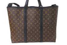 Load image into Gallery viewer, LOUIS VUITTON ルイヴィトン M45733 ウィークエンド トート GM ブラウン レザー モノグラムマカサー ブラック金具 美品 中古 59405