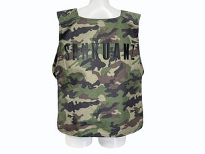 SANKUANZ サンクアンズ ベスト ミリタリー カモ 迷彩 カーキ ポリアミド サイズL SKZ19SS0VE0100 美品 中古 59407