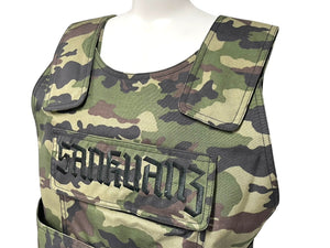 SANKUANZ サンクアンズ ベスト ミリタリー カモ 迷彩 カーキ ポリアミド サイズL SKZ19SS0VE0100 美品 中古 59407