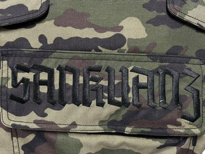 SANKUANZ サンクアンズ ベスト ミリタリー カモ 迷彩 カーキ ポリアミド サイズL SKZ19SS0VE0100 美品 中古 59407