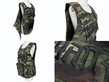 Load image into Gallery viewer, SANKUANZ サンクアンズ ベスト ミリタリー カモ 迷彩 カーキ ポリアミド サイズL SKZ19SS0VE0100 美品 中古 59407
