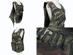 SANKUANZ サンクアンズ ベスト ミリタリー カモ 迷彩 カーキ ポリアミド サイズL SKZ19SS0VE0100 美品 中古 59407