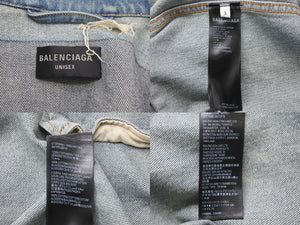 極美品 BALENCIAGA バレンシアガ デニムジャケット デストロイ 極美品 BALENCIAGA バレンシアガ デニムジャケット デストロイ