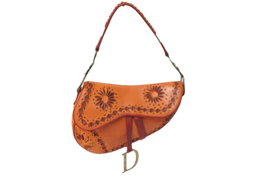 Christian Dior クリスチャンディオール サドルバッグ ガリアーノ リミテッドエディション RU0072 オレンジ レッド 美品 中古 59439