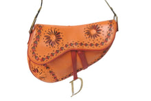 Load image into Gallery viewer, Christian Dior クリスチャンディオール サドルバッグ ガリアーノ リミテッドエディション RU0072 オレンジ レッド 美品 中古 59439