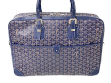 Load image into Gallery viewer, 極美品 GOYARD ゴヤール ビジネスバッグ ブリーフケース アンバサードGM ヘリンボーン柄 ネイビー ベージュ 中古 59440