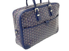 Load image into Gallery viewer, 極美品 GOYARD ゴヤール ビジネスバッグ ブリーフケース アンバサードGM ヘリンボーン柄 ネイビー ベージュ 中古 59440