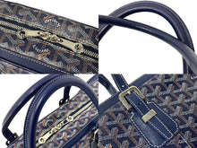 Load image into Gallery viewer, 極美品 GOYARD ゴヤール ビジネスバッグ ブリーフケース アンバサードGM ヘリンボーン柄 ネイビー ベージュ 中古 59440