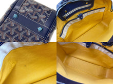 Load image into Gallery viewer, 極美品 GOYARD ゴヤール ビジネスバッグ ブリーフケース アンバサードGM ヘリンボーン柄 ネイビー ベージュ 中古 59440