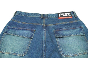 新品同様 PIET×OAKLEY ピエト×オークリー スカル インダストリアル デニム トラウザーズ ブルー サイズ32 FOA406542-6AC 中古 59445