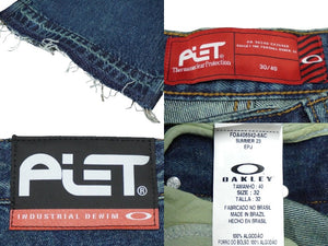 新品同様 PIET×OAKLEY ピエト×オークリー スカル インダストリアル デニム トラウザーズ ブルー サイズ32 FOA406542-6AC 中古 59445