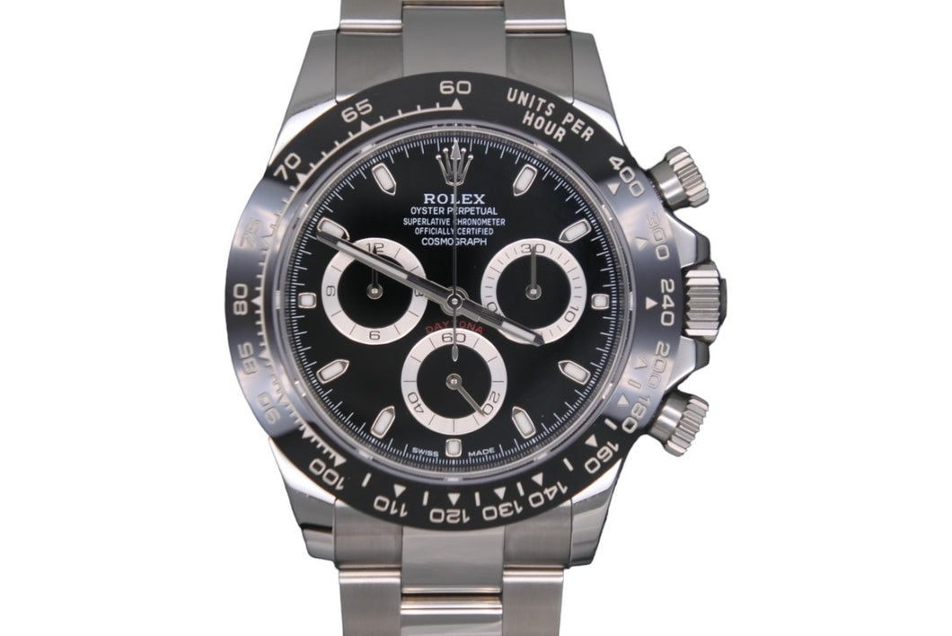 ロレックス コスモグラフ デイトナ 116500LN 2022年 ランダム番 自動巻き ステンレススチール 鏡バックル クロノグラフ 黒 美品 中古
