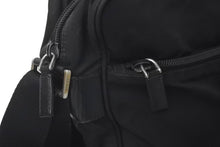 画像をギャラリービューアに読み込む, PRADA プラダショルダーバッグ ナイロン レザー NERO ブラック ロゴプレート 三角ロゴ B7370 中古 59449 