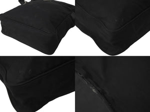 PRADA プラダショルダーバッグ ナイロン レザー NERO ブラック ロゴプレート 三角ロゴ B7370 中古 59449 