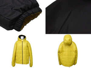 PRADA プラダ ダウンジャケット リバーシブル ブラック イエロー ナイロン サイズ54 SGH037 美品 中古 59457 