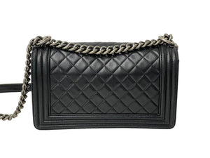 CHANEL シャネル ショルダーバッグ ボーイシャネル 23番台 ブラック ラムスキン ヴィンテージシルバー金具 美品 中古 59465