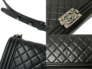 CHANEL シャネル ショルダーバッグ ボーイシャネル 23番台 ブラック ラムスキン ヴィンテージシルバー金具 美品 中古 59465