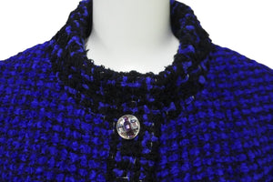極美品 CHANEL シャネル ジャケット 2022-2023AW ロングツイードジャケット ブルー サイズ34 P73179V64585 中古 59467