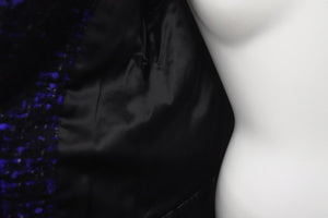 極美品 CHANEL シャネル ジャケット 2022-2023AW ロングツイードジャケット ブルー サイズ34 P73179V64585 中古 59467