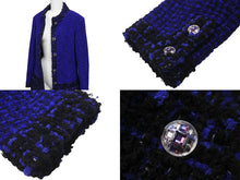 Load image into Gallery viewer, 極美品 CHANEL シャネル ジャケット 2022-2023AW ロングツイードジャケット ブルー サイズ34 P73179V64585 中古 59467