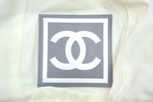 CHANEL シャネル スポーツライン ココマーク ニットキャップ ボンボン 裏起毛 ホワイト ピンク サイズM 美品 中古 59475