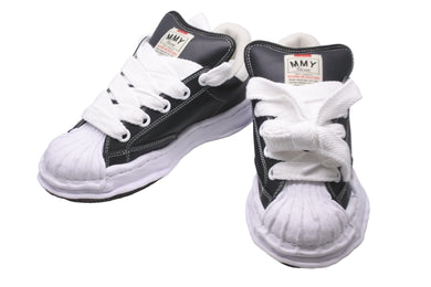 新品未使用 MIHARA YASUHIRO ミハラヤスヒロ BLAKEY PUFFER オリジナルソール ローカット スニーカー ブラック ホワイト 牛革 ラバー 42 A12FW723 中古 59487