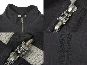 CHROME HEARTS クロムハーツ ハーフジップ トレーナー スウェット ダガージップ ブラック サイズXL 美品 中古 59505
