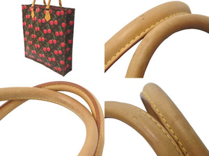 LOUIS VUITTON ルイ ヴィトン トートバッグ 村上隆 M95010 サックプラ モノグラムチェリー PVC 2005年 ブラウン 美品 中古 59510