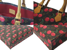 Load image into Gallery viewer, LOUIS VUITTON ルイ ヴィトン トートバッグ 村上隆 M95010 サックプラ モノグラムチェリー PVC 2005年 ブラウン 美品 中古 59510