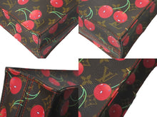 Load image into Gallery viewer, LOUIS VUITTON ルイ ヴィトン トートバッグ 村上隆 M95010 サックプラ モノグラムチェリー PVC 2005年 ブラウン 美品 中古 59510