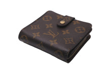 Load image into Gallery viewer, LOUIS VUITTON ルイヴィトン モノグラム コンパクト ジップ 二つ折り財布 M61667 ブラウン ウォレット 小物 ロゴ 良品 中古 59512