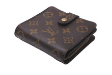 Load image into Gallery viewer, LOUIS VUITTON ルイヴィトン モノグラム コンパクト ジップ 二つ折り財布 M61667 ブラウン ウォレット 小物 ロゴ 良品 中古 59512