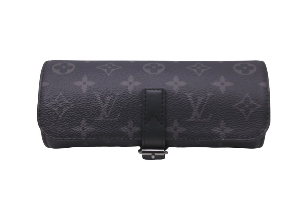 LOUIS VUITTON ルイヴィトン 時計ケース M43385 エテュイ・3 モントル ブラック モノグラムエクリプス 美品 中古 59525