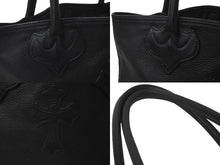 Load image into Gallery viewer, CHROME HEARTS クロムハーツ FSトートバッグ セメタリークロスパッチ ブラック レザー シルバー925 美品 中古 59528