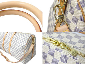 極美品 LOUIS VUITTON ルイヴィトン ボストンバッグ N41429 キーポルバンドリエール55 ベージュ ダミエアズール 中古 59529