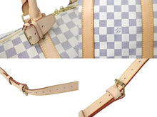 画像をギャラリービューアに読み込む, 極美品 LOUIS VUITTON ルイヴィトン ボストンバッグ N41429 キーポルバンドリエール55 ベージュ ダミエアズール 中古 59529