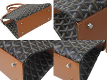Load image into Gallery viewer, GOYARD ゴヤール ハンドバッグ 廃盤 ジャージーPM ヘリンボーン柄 ブラック ブラウン シルバー金具 美品 中古 59536