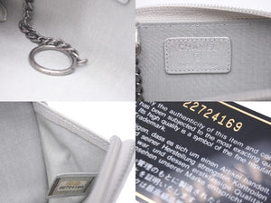 極美品 CHANEL シャネル レザー コインケース 22番台 シルバー ココマーク ロゴ 小物 チェーン シルバー金具 中古 59537