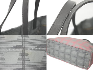 CHANEL シャネル ニュートラベルライン トートバッグ 12番台 グレー ピンク ナイロンジャガード 良品 中古 59543