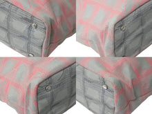 Load image into Gallery viewer, CHANEL シャネル ニュートラベルライン トートバッグ 12番台 グレー ピンク ナイロンジャガード 良品 中古 59543
