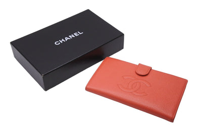 CHANEL シャネル 二つ折り財布 8番台 キャビアスキン ピンク系 ココマーク ウォレット ゴールド金具 小物 ロゴ 良品 中古 59545
