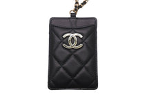 Load image into Gallery viewer, 新品同様 CHANEL シャネル マトラッセ チェーン パスケース 30番台 ラムスキン ブラック ココマーク ゴールド金具 中古 59547