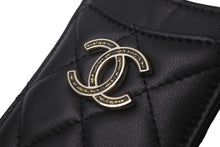 Load image into Gallery viewer, 新品同様 CHANEL シャネル マトラッセ チェーン パスケース 30番台 ラムスキン ブラック ココマーク ゴールド金具 中古 59547